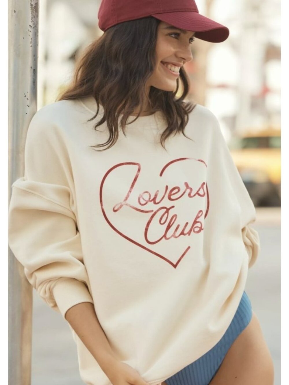 *** Spiritual Gangster Anthropologie Lovers Club Sweatshirt Ivory ( S )